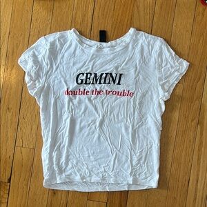 White Gemini Graphic Tee